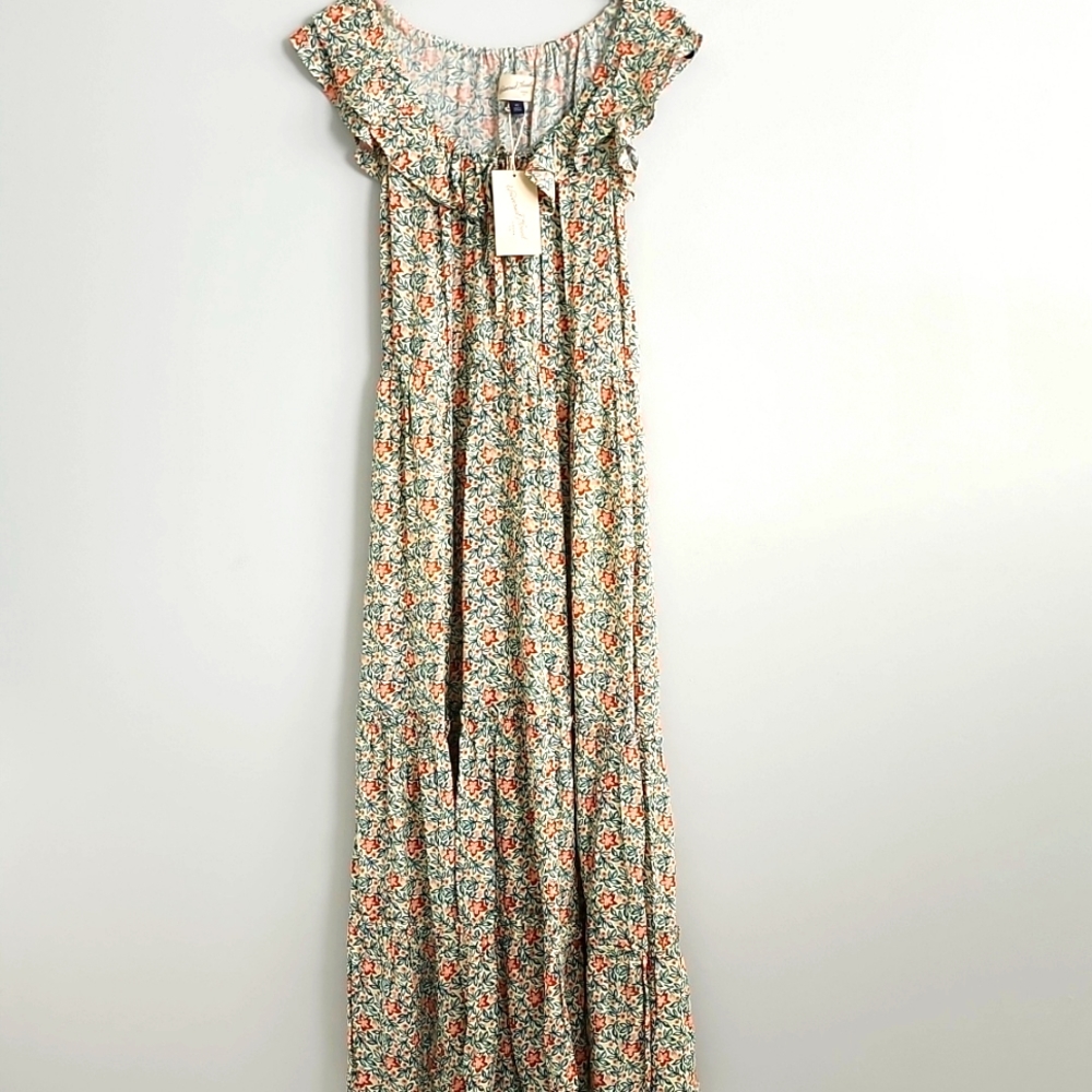 NWT Universal Thread Fall Floral Tiered Ruffle Dress XS